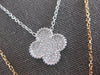 LARGE 1.57CT WHITE & LIGHT PINK DIAMOND 18K WHITE & ROSE GOLD 3D FLOWER NECKLACE