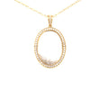 ESTATE 1.12CT DIAMOND 18KT YELLOW GOLD 3D CLASSIC ROUND OVAL FLOATING PENDANT