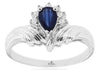 .60CT DIAMOND & AAA SAPPHIRE 14KT WHITE GOLD 3D PEAR SHAPE & ROUND CROWN RING