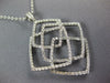 ESTATE LARGE 1.56CT DIAMOND 18K WHITE GOLD 3D MULTI SQUARE LOVE KNOT FUN PENDANT