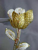 ANTIQUE LARGE 9.35CT DIAMONDS & TOPAZ 18KT TWO TONE GOLD FLOWER PIN BROOCH 21852