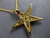 ESTATE LARGE .87CT DIAMOND 18KT YELLOW GOLD 3D STAR LOVE FLOATING PENDANT