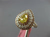 2.16CT WHITE CANARY & PINK DIAMOND 18K 2 TONE GOLD 3D PEAR SHAPE ENGAGEMENT RING