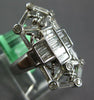 LARGE 1.45CT DIAMOND 18KT WHITE GOLD ROUND BAGUETTE DOUBLE ANCHOR ELONGATED RING