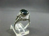 ESTATE LARGE 3.20CT DIAMOND & AAA SAPPHIRE PLATINUM OVAL FILIGREE BALLERINA RING
