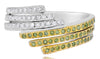 .38CT WHITE & FANCY YELLOW DIAMOND 18K 2 TONE GOLD 3D MULTI ROW CRISS CROSS RING