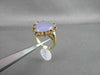 ANTIQUE WIDE 7.60CT AAA AMETHYST & QUARTZ 14KT YELLOW GOLD HEART LOVE FUN RING