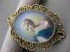 ANTIQUE ART NOUVEAU DIAMOND RUBY 14K GOLD LADY CAMEO FILIGREE PIN PENDANT #21228