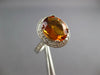 LARGE 3.70CT DIAMOND & AAA CITRINE 14KT WHITE GOLD 3D OVAL HALO ENGAGEMENT RING