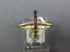 ESTATE .20CT AAA MULTI COLOR SAPPHIRE 14KT YELLOW GOLD 3D RAINBOW FUN BAR RING