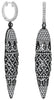 EXTRA LARGE 3.05CT DIAMOND 18K WHITE GOLD OPEN FILIGREE TEAR DROP SHAPE EARRINGS