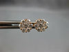 ESTATE .56CT DIAMOND 18K ROSE GOLD 3D ROUND CLASSIC CLUSTER FLOWER STUD EARRINGS