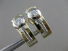 ESTATE .70CTW DIAMOND STUD HUGGIES 14KT WHITE YELLOW GOLD OMEGA EARRINGS #21313