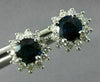 ESTATE 1.99CT DIAMOND & AAA SAPPHIRE 14KT WHITE GOLD FLOWER STUD EARRINGS #26506
