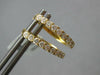 ESTATE .53CT DIAMOND 18KT YELLOW GOLD 3D CLASSIC OVAL HUGGIE HANGING EARRINGS