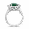 EXTRA LARGE 6.76CT DIAMOND & AAA EMERALD 18KT WHITE GOLD 3D OVAL ENGAGEMENT RING