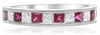 ESTATE 1.06CT DIAMOND & AAA RUBY 14K WHITE GOLD 3D CHANNEL ANNIVERSARY RING BAND