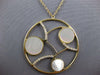 ESTATE LARGE DIAMOND & AAA MOTHER OF PEARL 14K YELLOW GOLD CIRCULAR FUN NECKLACE