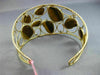 ESTATE LARGE .16CT DIAMOND & AAA TIGER EYE 14KT YELLOW GOLD 3D BANGLE BRACELET