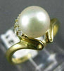 ESTATE .15CT DIAMOND & AAA SOUTH SEA PEARL 14KT YELLOW GOLD SOLITAIRE RING #2194