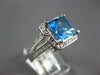 LARGE 3.5CT DIAMOND & AAA BLUE TOPAZ 14KT WHITE GOLD HALO FRIENDSHIP LOVE RING