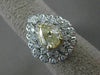ESTATE LARGE 2.13CT WHITE & FANCY YELLOW DIAMOND 14K 2 TONE GOLD ENGAGEMENT RING