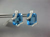 ESTATE 15.17CT DIAMOND & AAA BLUE TOPAZ 14K WHITE GOLD CLASSIC FUN STUD EARRINGS
