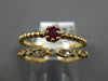 ESTATE .18CT DIAMOND & AAA RUBY 18KT YELLOW GOLD 3D CLASSIC DOUBLE BAND FUN RING