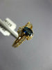 ESTATE .99CT DIAMOND & AAA SAPPHIRE 14K YELLOW GOLD OVAL & ROUND FRIENDSHIP RING