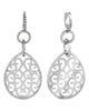 1.36CT DIAMOND 18KT WHITE GOLD 3D FILIGREE TEAR DROP LOVE KNOT HANGING EARRINGS