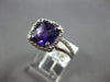 2.23CT DIAMOND & AAA AMETHYST 14K WHITE GOLD 3D CUSHION & ROUND SQUARE HALO RING