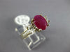 WIDE 2.48CT DIAMOND & AAA RUBY 14KT YELLOW GOLD OVAL THREE STONE ENGAGEMENT RING