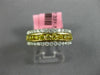 ESTATE .88CT WHITE & FANCY YELLOW DIAMOND 18K 2 TONE GOLD 3 ROW ANNIVERSARY RING