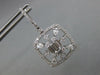 LARGE 2.14CT DIAMOND 18K WHITE GOLD ROUND BAGUETTE & PEAR SHAPE HANGING EARRINGS