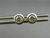 ESTATE .30CT DIAMOND 14KT WHITE GOLD CLASSIC SOLITAIRE BEZEL STUD EARRINGS 25792