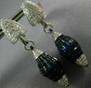 EXTRA LARGE 27.25CT DIAMOND & SAPPHIRE 18KT WHITE GOLD CLIP ON HANGING EARRINGS