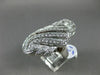 ESTATE LARGE 2.36CT ROUND & BUGETTE DIAMOND 14K WHITE GOLD 3D INFINITY LOVE RING