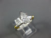 .93CT DIAMOND PLATINUM & 18K GOLD 3D PEAR SHAPE & BAGUETTE ENGAGEMENT RING #1894