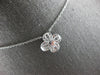 1.14CT DIAMOND 18KT WHITE GOLD 3D ROUND & BAGUETTE 4 LEAF CLOVER LOVE NECKLACE