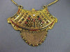 ANTIQUE OLD MINE DIAMOND 22KT YELLOW GOLD ENAMEL FILIGREE HANGING NECKLACE #2122
