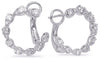 .77CT DIAMOND 14KT WHITE GOLD 3D ROUND PEAR SHAPE SIDEWAYS HOOP CLIP ON EARRINGS