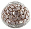 EXTRA LARGE 2.29CT WHITE & PINK DIAMOND 18KT WHITE & ROSE GOLD MULTI SHAPE RING