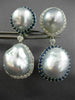 MASSIVE 4.35CT DIAMOND AAA SAPPHIRE & SOUTH SEA PEARL 18K WHITE GOLD 3D EARRINGS