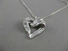 ESTATE .75CTW DIAMOND 14K WHITE GOLD OPEN FANCY HEART PENDANT CHAIN FG VVS #9821