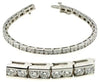 ESTATE 4.23CT DIAMOND 14KT WHITE GOLD 3D CLASSIC 2 STONE CHANNEL TENNIS BRACELET