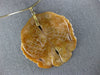 ESTATE LARGE AAA BROWN JADE 14K YELLOW GOLD HAND ETCHED LUCKY FISH PENDANT 22359