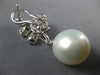 LARGE 2.03CT DIAMOND & AAA PEARL 18KT WHITE GOLD 3D MULTI LEAF HANGING EARRINGS