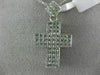ESTATE LARGE 1.26CT ROUND DIAMOND 14K WHITE GOLD 3D CLASSIC CROSS PENDANT #19122
