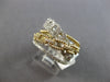 EXTRA LARGE .49CT DIAMOND 14K TWO TONE GOLD MULTI ROW MULTI LINK CRISS COSS RING