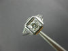 ANTIQUE .22CT DIAMOND 18KT WHITE GOLD 3D SOLITAIRE SQUARE ENGAGEMENT RING #26655